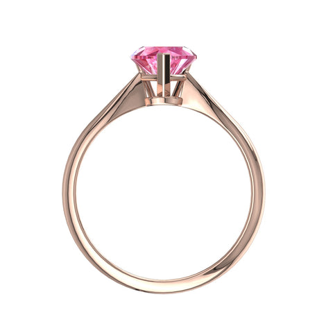 Anello di fidanzamento cuore zaffiro rosa 0.30 carati oro rosa Elodie