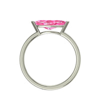 Bellissimo anello in oro bianco 0.70 carati con zaffiro rosa marquise