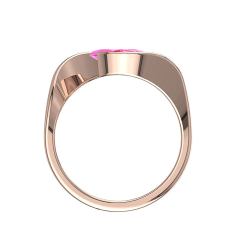 Anello di fidanzamento Sylvia in oro rosa 0.90 carati con zaffiro rosa marquise