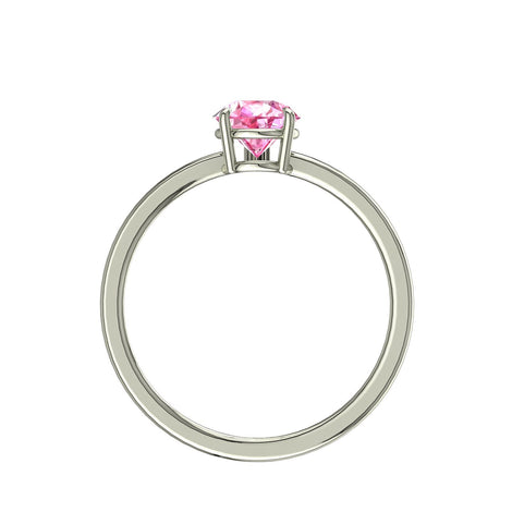 Bella anello con zaffiro rosa pera da 0.30 carati in oro bianco