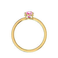 Bellissimo anello di fidanzamento in oro giallo 1.00 carati con pera e zaffiro rosa