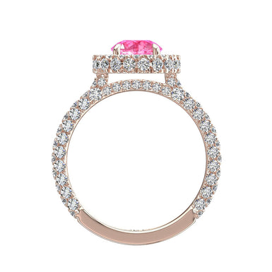 1.50 克拉圆形粉色蓝宝石和圆形单石钻石 Viviane