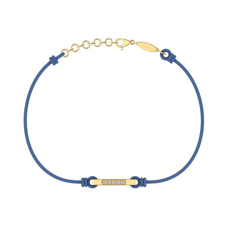Bracelet cordon Barrette en Or avec diamants Bracelet Barrette en or avec diamant DCGEMMES Or Jaune 18 carats Bleu denim 