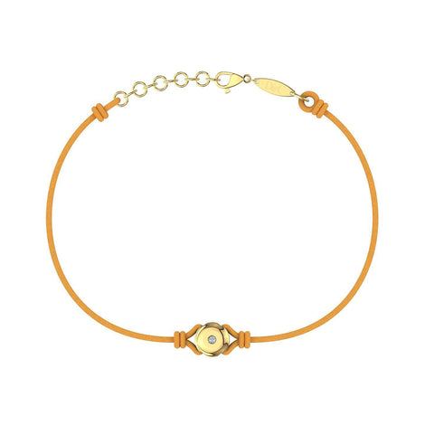Bracelet cordon Solitaire en Or avec diamant Bracelet Solitaire en or avec diamant DCGEMMES Or Jaune 18 carats Jaune safran 
