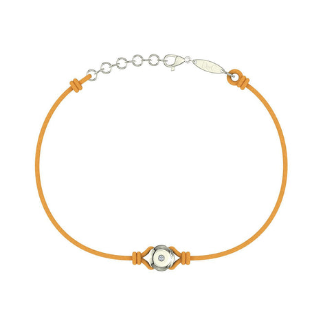 Bracelet cordon Solitaire en Or avec diamant Bracelet Solitaire en or avec diamant DCGEMMES Or Blanc 18 carats Jaune safran 