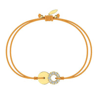 Bracelet cordon Lune pleine en Or avec diamant Bracelet Lune pleine en or avec diamant DCGEMMES Or Jaune 18 carats Jaune safran 