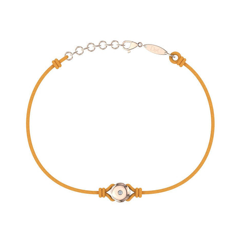Bracelet cordon Solitaire en Or avec diamant Bracelet Solitaire en or avec diamant DCGEMMES Or Rose 18 carats Jaune safran 