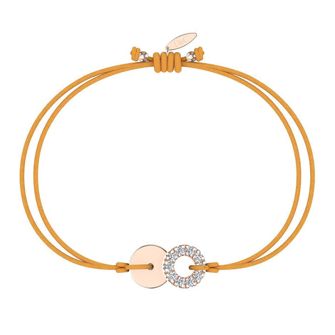 Bracelet cordon Lune pleine en Or avec diamant Bracelet Lune pleine en or avec diamant DCGEMMES Or Rose 18 carats Jaune safran 