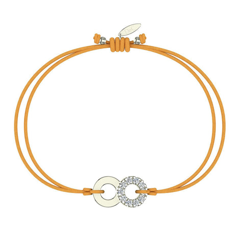 Bracelet cordon Lune en Or avec diamant Bracelet Lune en or avec diamant DCGEMMES Or Blanc 18 carats Jaune safran 