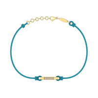 Bracelet cordon Barrette en Or avec diamants Bracelet Barrette en or avec diamant DCGEMMES Or Jaune 18 carats Bleu turquoise 