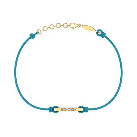 Bracelet cordon Barrette en Or avec diamants Bracelet Barrette en or avec diamant DCGEMMES Or Jaune 18 carats Bleu turquoise 