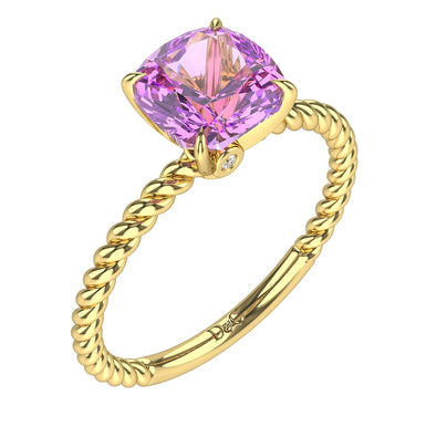 Amanda 1.54 克拉垫形紫水晶订婚戒指