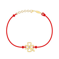 Bracelet cordon Trèfle en Or avec diamant Bracelet Trèfle en or avec diamant DCGEMMES Or Jaune 18 carats Rouge 