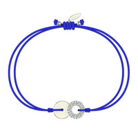Bracelet cordon Lune pleine en argent avec diamant Bracelet Lune pleine en argent avec diamant DCGEMMES Bleu électrique Pochette 
