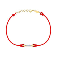 Bracelet cordon Barrette en Or avec diamants Bracelet Barrette en or avec diamant DCGEMMES Or Jaune 18 carats Rouge 