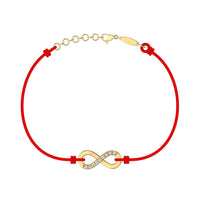 Bracelet cordon Infini en Or avec diamant Bracelet Infini en or avec diamant DCGEMMES Or Jaune 18 carats Rouge 