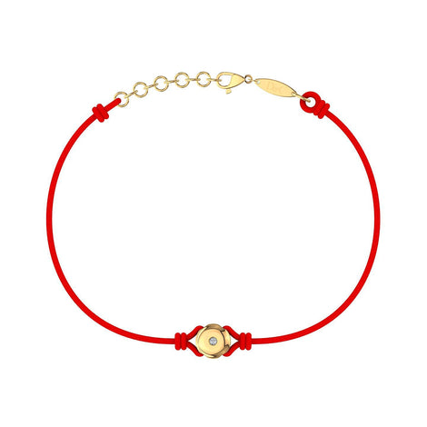 Bracelet cordon Solitaire en Or avec diamant Bracelet Solitaire en or avec diamant DCGEMMES Or Jaune 18 carats Rouge 