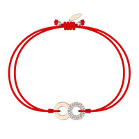 Bracelet cordon Lune en Or avec diamant Bracelet Lune en or avec diamant DCGEMMES Or Rose 18 carats Rouge 