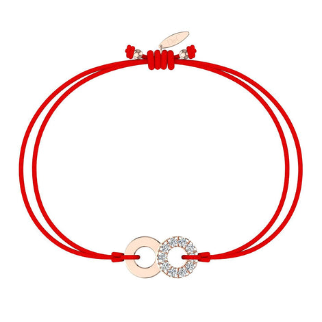 Bracelet cordon Lune en Or avec diamant Bracelet Lune en or avec diamant DCGEMMES Or Rose 18 carats Rouge 