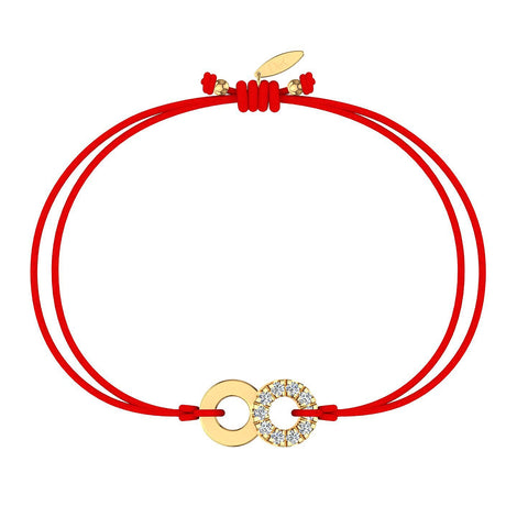 Bracelet cordon Lune en Or avec diamant Bracelet Lune en or avec diamant DCGEMMES Or Jaune 18 carats Rouge 