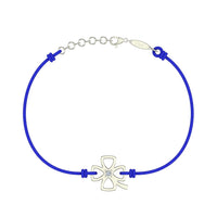 Bracelet cordon Trèfle en argent avec diamant Bracelet Trèfle en argent avec diamant DCGEMMES Bleu électrique Pochette 