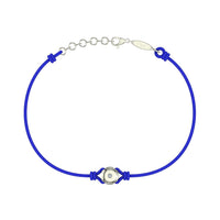 Bracelet cordon Solitaire en argent avec diamant Bracelet Solitaire en argent avec diamant DCGEMMES Bleu électrique Pochette 