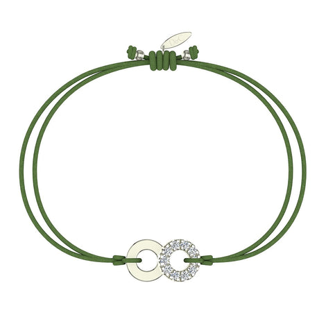 Bracelet cordon Lune en argent avec diamant Bracelet Lune en argent avec diamant DCGEMMES Vert Pochette 