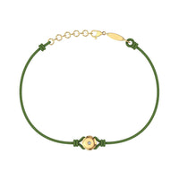 Bracelet cordon Solitaire en Or avec diamant Bracelet Solitaire en or avec diamant DCGEMMES Or Jaune 18 carats Vert 