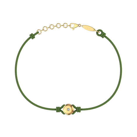 Bracelet cordon Solitaire en Or avec diamant Bracelet Solitaire en or avec diamant DCGEMMES Or Jaune 18 carats Vert 