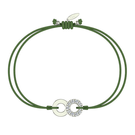 Bracelet cordon Lune en Or avec diamant Bracelet Lune en or avec diamant DCGEMMES Or Blanc 18 carats Vert 