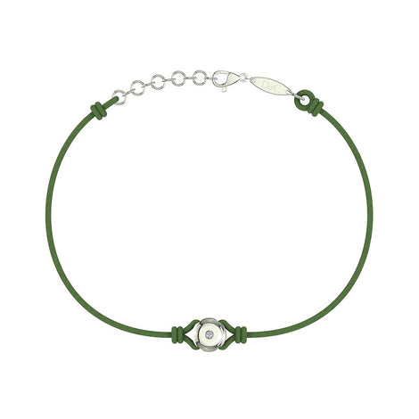 Bracelet cordon Solitaire en Or avec diamant Bracelet Solitaire en or avec diamant DCGEMMES Or Blanc 18 carats Vert 