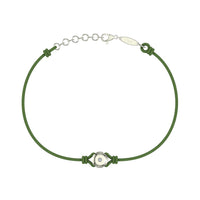 Bracelet cordon Solitaire en argent avec diamant Bracelet Solitaire en argent avec diamant DCGEMMES Vert Pochette 