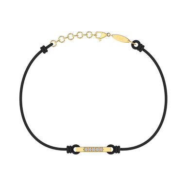 Bracelet cordon Barrette en Or avec diamants Or Jaune 18 carats / Noir
