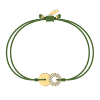 Bracelet cordon Lune pleine en Or avec diamant Bracelet Lune pleine en or avec diamant DCGEMMES Or Jaune 18 carats Vert 