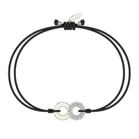 Bracelet cordon Lune en Or avec diamant Bracelet Lune en or avec diamant DCGEMMES Or Blanc 18 carats Noir 