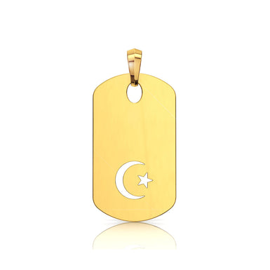 Military plaque with crescent moon and star 18k Yellow Gold