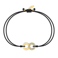 Bracelet cordon Lune en Or avec diamant Bracelet Lune en or avec diamant DCGEMMES Or Jaune 18 carats Noir 