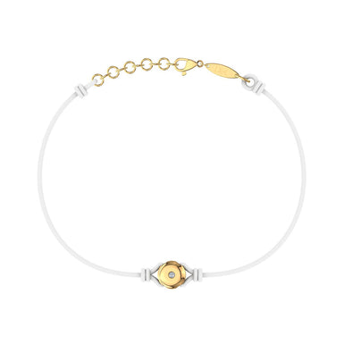 Bracelet cordon Solitaire en Or avec diamant Or Rose 18 carats / Noir