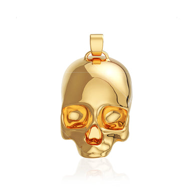 18K Yellow Gold Skurr Skull Pendant