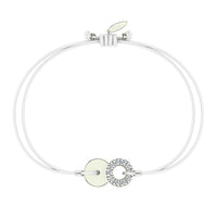 Bracelet cordon Lune pleine en Or avec diamant Bracelet Lune pleine en or avec diamant DCGEMMES Or Blanc 18 carats Blanc 