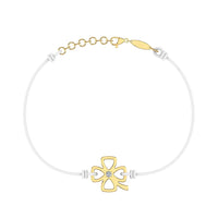 Bracelet cordon Trèfle en Or avec diamant Bracelet Trèfle en or avec diamant DCGEMMES Or Jaune 18 carats Blanc 