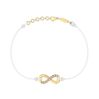 Bracelet cordon Infini en Or avec diamant Bracelet Infini en or avec diamant DCGEMMES Or Jaune 18 carats Blanc 