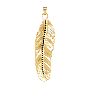 Men's feather pendant BIRD 18K Yellow Gold