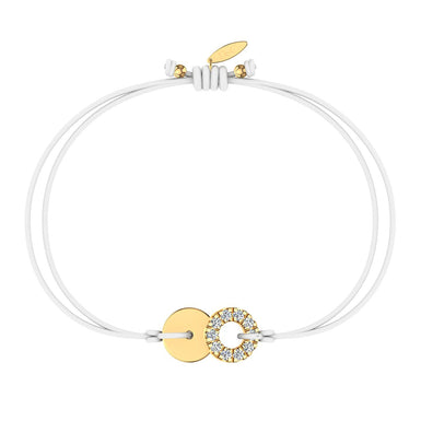 Bracelet cordon Lune pleine en Or avec diamant Or Rose 18 carats / Noir