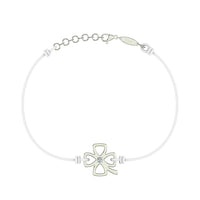 Bracelet cordon Trèfle en Or avec diamant Bracelet Trèfle en or avec diamant DCGEMMES Or Blanc 18 carats Blanc 