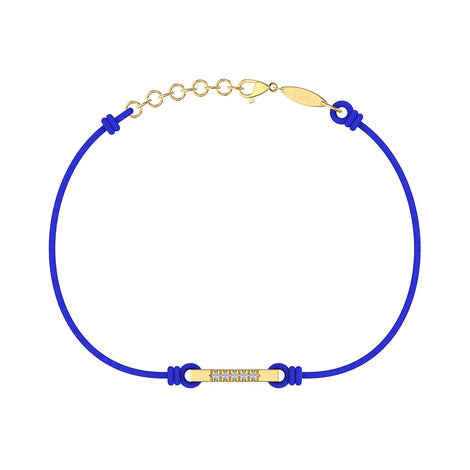Bracelet cordon Barrette en Or avec diamants Bracelet Barrette en or avec diamant DCGEMMES Or Jaune 18 carats Bleu électrique 