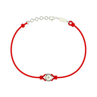 Bracelet cordon Solitaire en argent avec diamant Bracelet Solitaire en argent avec diamant DCGEMMES Rouge Pochette 