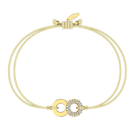 Bracelet cordon Lune en Or avec diamant Bracelet Lune en or avec diamant DCGEMMES Or Jaune 18 carats Beige 
