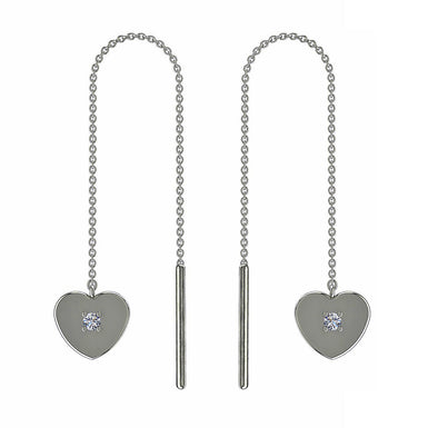 Silver earrings with diamonds Paula Pochette