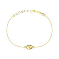 Bracelet cordon Solitaire en Or avec diamant Bracelet Solitaire en or avec diamant DCGEMMES Or Jaune 18 carats Beige 